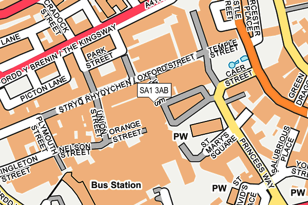 SA1 3AB map - OS OpenMap – Local (Ordnance Survey)