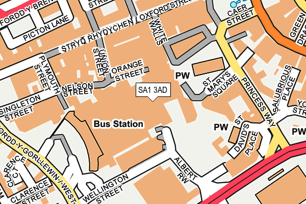 SA1 3AD map - OS OpenMap – Local (Ordnance Survey)