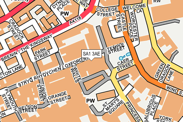 SA1 3AE map - OS OpenMap – Local (Ordnance Survey)