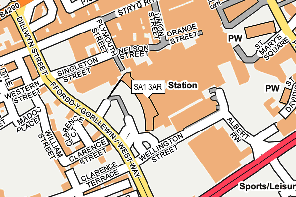 SA1 3AR map - OS OpenMap – Local (Ordnance Survey)