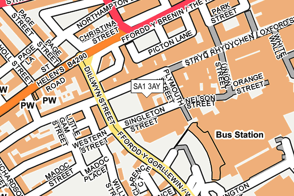 SA1 3AY map - OS OpenMap – Local (Ordnance Survey)