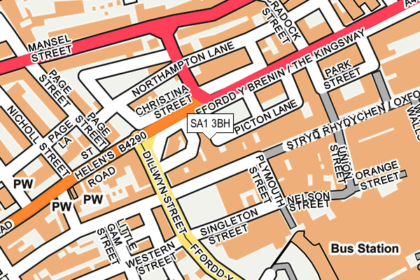 SA1 3BH map - OS OpenMap – Local (Ordnance Survey)