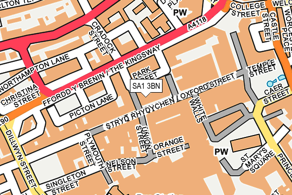 SA1 3BN map - OS OpenMap – Local (Ordnance Survey)