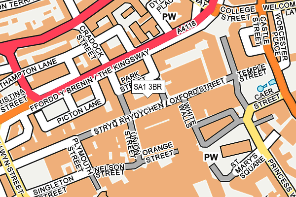 SA1 3BR map - OS OpenMap – Local (Ordnance Survey)