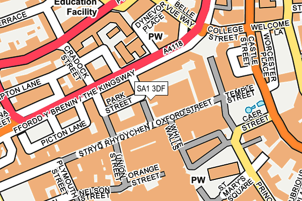 SA1 3DF map - OS OpenMap – Local (Ordnance Survey)