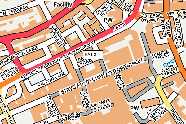 SA1 3DJ map - OS OpenMap – Local (Ordnance Survey)