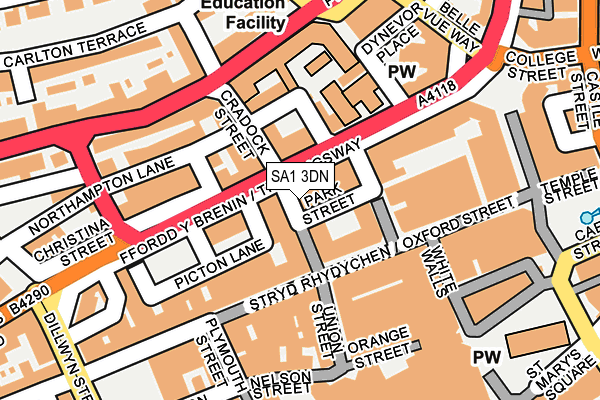 SA1 3DN map - OS OpenMap – Local (Ordnance Survey)