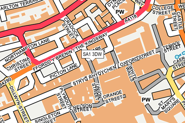 SA1 3DW map - OS OpenMap – Local (Ordnance Survey)