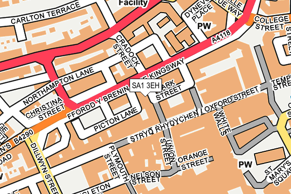 SA1 3EH map - OS OpenMap – Local (Ordnance Survey)