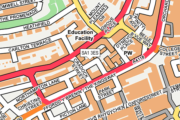 SA1 3ES map - OS OpenMap – Local (Ordnance Survey)