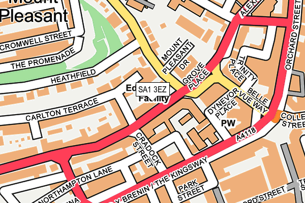 SA1 3EZ map - OS OpenMap – Local (Ordnance Survey)