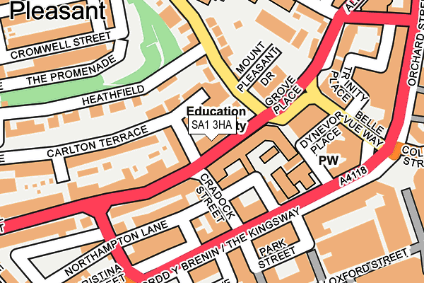 SA1 3HA map - OS OpenMap – Local (Ordnance Survey)