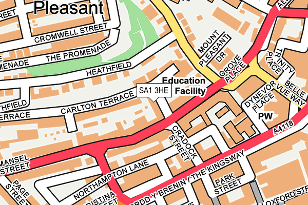 SA1 3HE map - OS OpenMap – Local (Ordnance Survey)