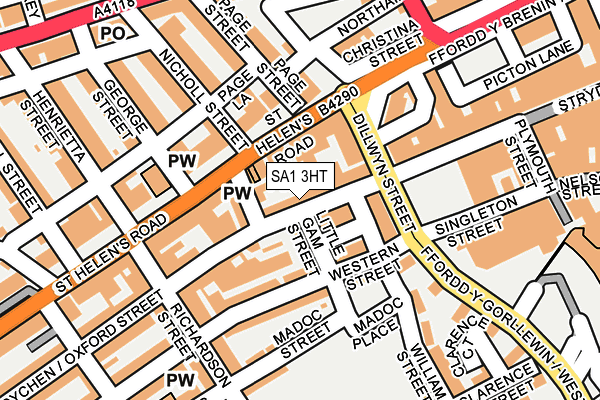 SA1 3HT map - OS OpenMap – Local (Ordnance Survey)