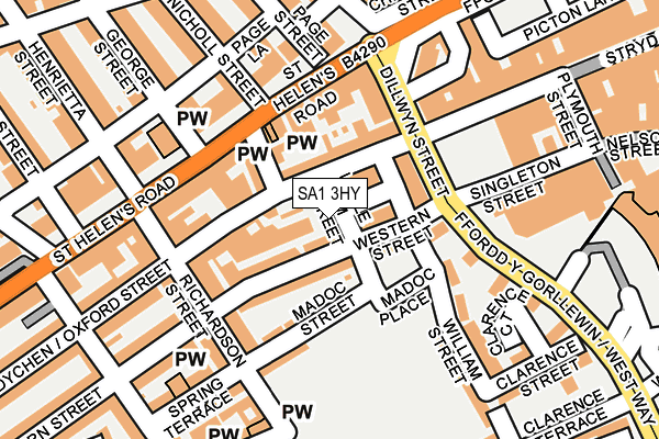 SA1 3HY map - OS OpenMap – Local (Ordnance Survey)