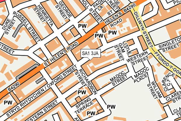 SA1 3JA map - OS OpenMap – Local (Ordnance Survey)
