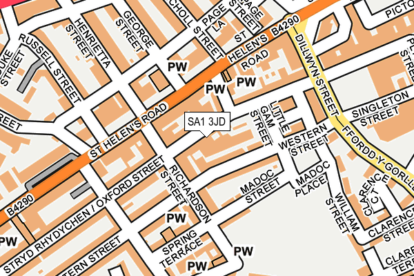 SA1 3JD map - OS OpenMap – Local (Ordnance Survey)