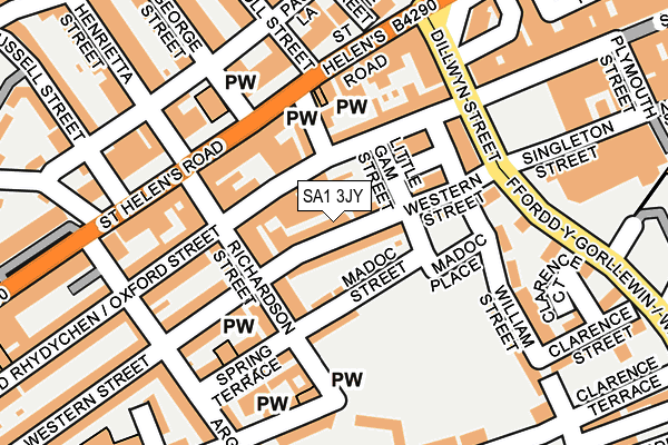 SA1 3JY map - OS OpenMap – Local (Ordnance Survey)