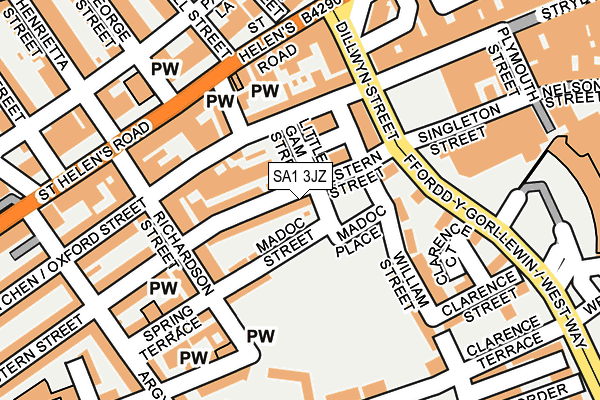 SA1 3JZ map - OS OpenMap – Local (Ordnance Survey)