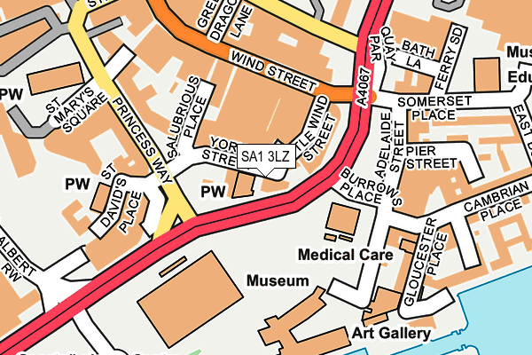 SA1 3LZ map - OS OpenMap – Local (Ordnance Survey)