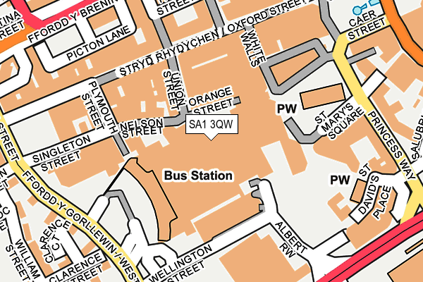 SA1 3QW map - OS OpenMap – Local (Ordnance Survey)