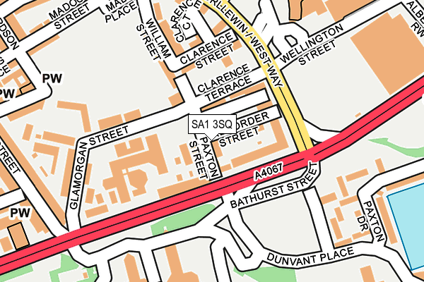 SA1 3SQ map - OS OpenMap – Local (Ordnance Survey)