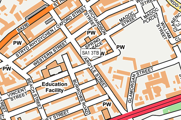 SA1 3TB map - OS OpenMap – Local (Ordnance Survey)