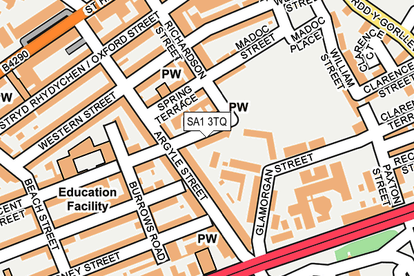 SA1 3TQ map - OS OpenMap – Local (Ordnance Survey)