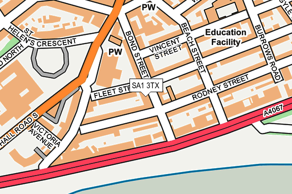 SA1 3TX map - OS OpenMap – Local (Ordnance Survey)