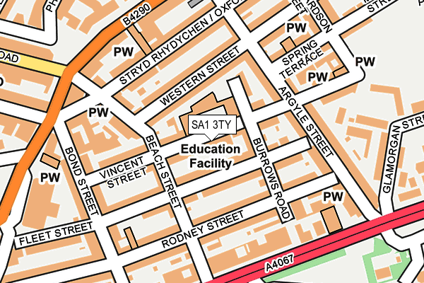 SA1 3TY map - OS OpenMap – Local (Ordnance Survey)