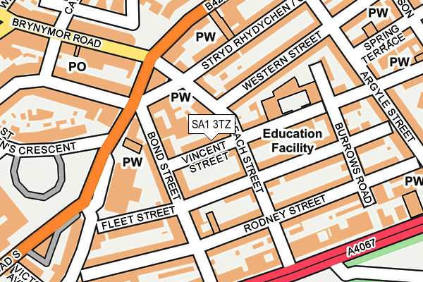 SA1 3TZ map - OS OpenMap – Local (Ordnance Survey)