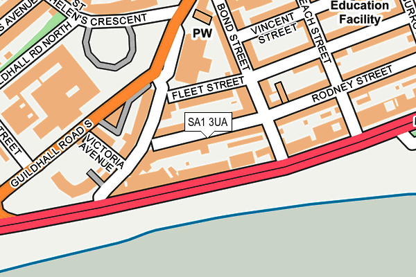 SA1 3UA map - OS OpenMap – Local (Ordnance Survey)
