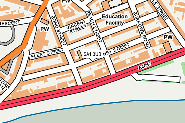 SA1 3UB map - OS OpenMap – Local (Ordnance Survey)