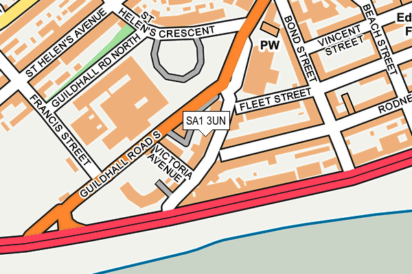 SA1 3UN map - OS OpenMap – Local (Ordnance Survey)