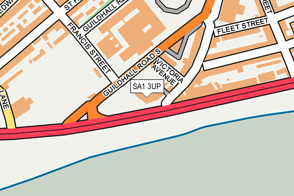 SA1 3UP map - OS OpenMap – Local (Ordnance Survey)