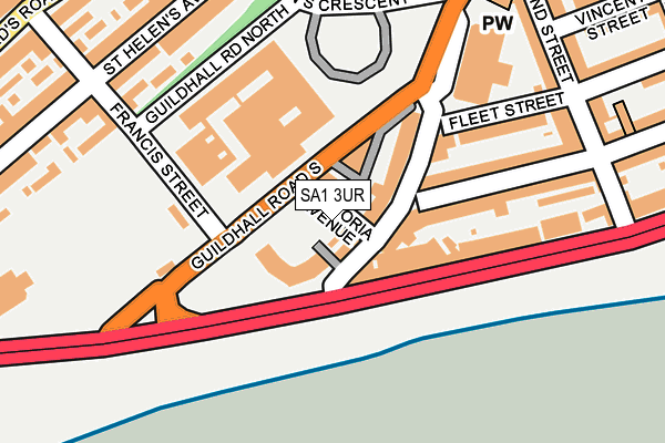 SA1 3UR map - OS OpenMap – Local (Ordnance Survey)
