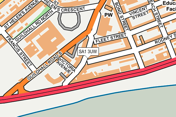 SA1 3UW map - OS OpenMap – Local (Ordnance Survey)