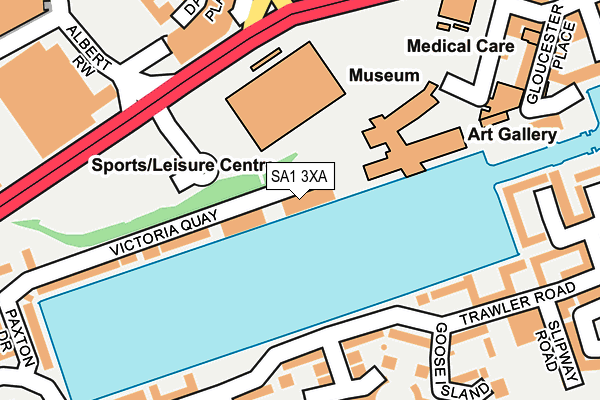 SA1 3XA map - OS OpenMap – Local (Ordnance Survey)