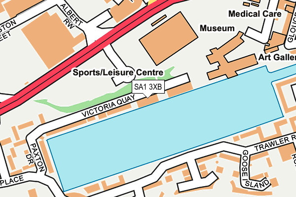 SA1 3XB map - OS OpenMap – Local (Ordnance Survey)