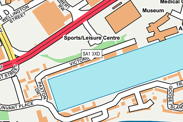 SA1 3XD map - OS OpenMap – Local (Ordnance Survey)