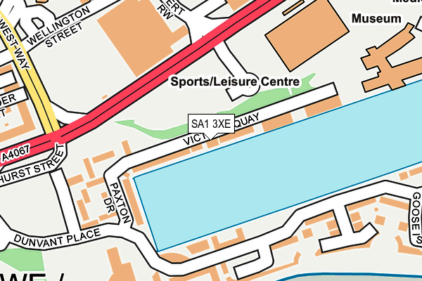 SA1 3XE map - OS OpenMap – Local (Ordnance Survey)