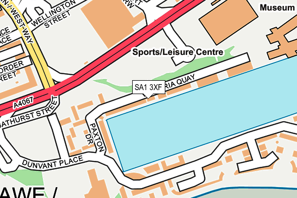 SA1 3XF map - OS OpenMap – Local (Ordnance Survey)