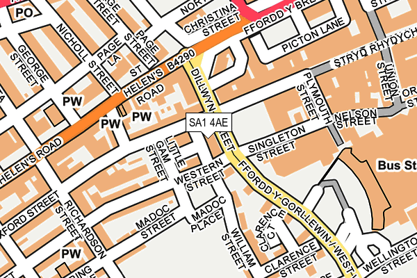 SA1 4AE map - OS OpenMap – Local (Ordnance Survey)
