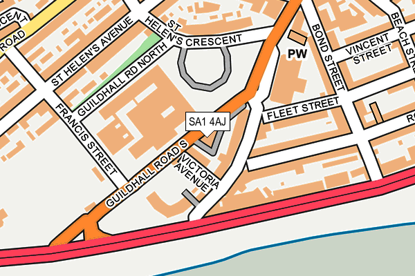 SA1 4AJ map - OS OpenMap – Local (Ordnance Survey)