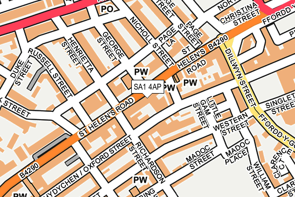 SA1 4AP map - OS OpenMap – Local (Ordnance Survey)