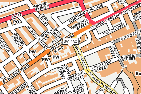 SA1 4AQ map - OS OpenMap – Local (Ordnance Survey)