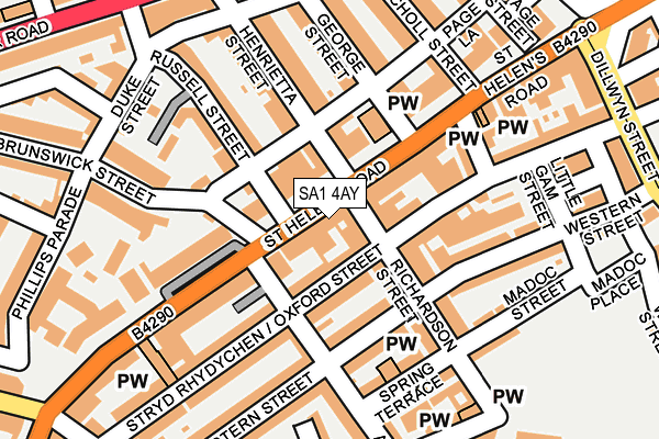 SA1 4AY map - OS OpenMap – Local (Ordnance Survey)