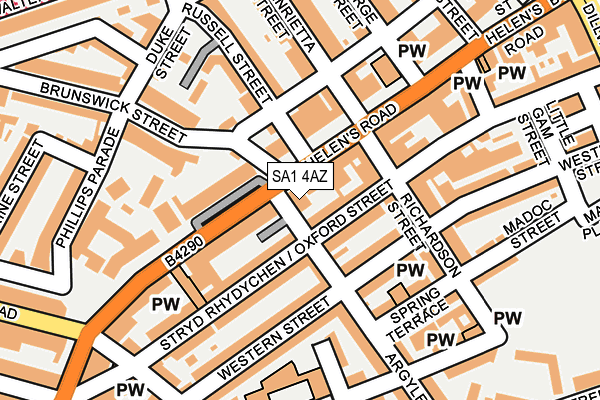 SA1 4AZ map - OS OpenMap – Local (Ordnance Survey)