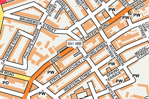 SA1 4BB map - OS OpenMap – Local (Ordnance Survey)