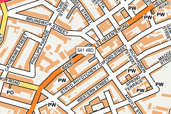 SA1 4BD map - OS OpenMap – Local (Ordnance Survey)